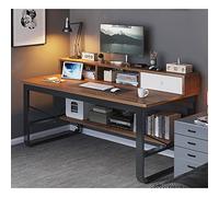 Scrivania per computer con cassetto e ripiani, scrivania moderna per studenti scrivania per lo studio scrivania per l'ufficio di casa postazione di lavoro compatta per computer(39 Inch, Walnut)