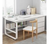 Scrivania per Computer con Libreria E 3 Cassetti Scrivania per Pc Scrivania Scrivania per Studenti Scrivania per Studenti Scrivania per Ufficio A Casa Semplice Moderna Tavolo D, Wei?, 47 inch