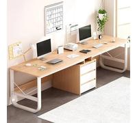 Scrivania per computer extra lunga per due persone con cassetti, doppio tavolo da gioco e scrittura, tavolo da studio per casa e ufficio, postazione di lavoro collaborativa dal design moderno