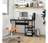 Scrivania per Computer Nera Moderna 105x55x72 cm in MDF e Metallo, da Ufficio con Struttura Industriale, Scrivania Salvaspazio per Casa Ufficio, Design Elegante e Robusto