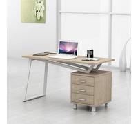 Scrivania per Computer PC con 3 cassettiera quercia design MDF ufficio casa