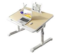 Scrivania per computer portatile regolabile in altezza, pieghevole, con cassetti, libreria e porta USB per lavorare e scrivere