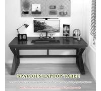 Scrivania per Computer Rettangolare in Legno di Pino - Tavolo da Gioco in Acciaio al Carbonio per Camera da Letto, Postazione di Lavoro Multifunzionale per Ufficio(Amber B,100 * 60 * 75cm)
