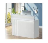 Scrivania per la reception con cassetto a doppio strato con serratura e elegante bancone frontale, per atrii e salotti (L120 cm), ideale per aziende e uffici