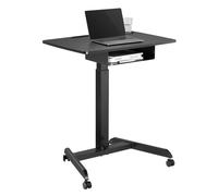 Maclean MC-903 Tavolo per laptop regolabile in Altezza max 113cm con rotelle e Casetto Scrivania sit-stand Postazine di lavoro Carrello (Nero)