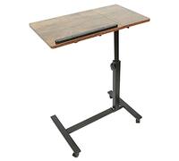 Scrivania per Laptop, Tavolino da Divano, Letto, Supporto Porta PC, Computer, Serviletto, 4 Ruote, Altezza Regolabile, Piano Inclinabile, Soggiorno, Camera da Letto-60 * 34.5 * 58-90 cm (marrone)