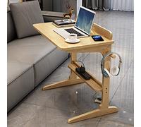 Scrivania per laptop, tavolino laterale per divano, tavolino laterale in legno massello, comodino per camera da letto, piccola scrivania minimalista, tavolo da gioco multifunzionale, colore legno, 60