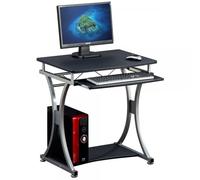 Scrivania per pc compatta con cassetto estraibile nero grafite 2 ripiani 307308