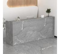 Scrivania per reception a forma di L con cassetti chiudibili, moderna scrivania per ufficio, clinica, design compatto salvaspazio, elegante bancone grigio per reception