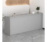Scrivania per reception a forma di L con cassetti chiudibili, moderna scrivania per ufficio, clinica, design compatto salvaspazio, elegante bancone grigio per reception