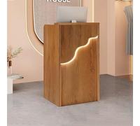 Scrivania per reception a forma di L con ripiani aperti e cassetti bancone moderno per supermercati, minimarket e hotel, mobili da ufficio eleganti e funzionali