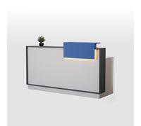 Scrivania per reception con bancone frontale, tavolo da banco per checkout al dettaglio, scrivania moderna con cassetti chiudibili a chiave, per saloni di bellezza e ufficio