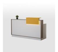 Scrivania per reception con bancone frontale, tavolo da banco per checkout al dettaglio, scrivania moderna con cassetti chiudibili a chiave, per saloni di bellezza e ufficio