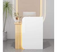 Scrivania per reception con bancone, ottima scrivania salvaspazio per receptionist, bancone anteriore con cassetto bloccabile, scrivania per casa, ufficio, per salone, reception, check-out, salone