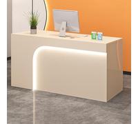 Scrivania per reception con cassetti bloccabili, bancone per la vendita al dettaglio, vassoio per tastiera e gestione dei cavi, per casa, ufficio, saloni e spa, design moderno multifunzionale