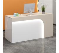 Scrivania per reception con cassetti bloccabili, bancone per la vendita al dettaglio, vassoio per tastiera e gestione dei cavi, per casa, ufficio, saloni e spa, design moderno multifunzionale