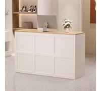 Scrivania per reception con cassetti chiudibili a chiave, tavolo negoziale, scrivania bianca per ufficio, ufficio, negozio, ufficio, 120 x 45 x 90 cm, soluzione moderna per mobili da ricevimento