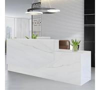 Scrivania per reception con cassetti chiudibili, a forma di L, bancone frontale per hall dell'ufficio, receptionist per saloni di bellezza e checkout al dettaglio