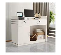 Scrivania per reception con cassetti chiudibili con serratura, bancone anteriore moderno per salone, ufficio e casa, gestione dei cavi, larghezza 99,8 cm, mobili da reception eleganti