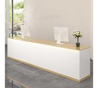 Scrivania per reception con cassetti e armadietti aperti con serratura, mobili moderni da ufficio, facile da montare, per negozi e aziende, design elegante e funzionale