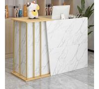 Scrivania per reception con cassetti e armadietti con serratura, scrivania per computer in legno per casa, ufficio e negozio di abbigliamento