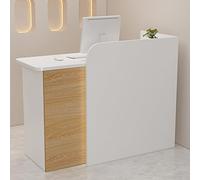 Scrivania per reception con cassetto bloccabile e passacavi, perfetta per l'organizzazione dell'ufficio e la privacy