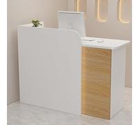 Scrivania per reception con cassetto bloccabile e passacavi, perfetta per l'organizzazione dell'ufficio e la privacy