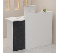 Scrivania per reception con cassetto bloccabile e passacavi, perfetta per l'organizzazione dell'ufficio e la privacy