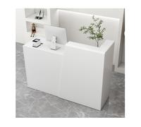 Scrivania per reception con cassetto chiudibile a chiave, banco cassa per minimarket e negozio di abbigliamento, due stili disponibili (A2 L 100 cm)