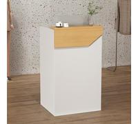 Scrivania per reception con cassetto chiudibile a chiave, design compatto con gestione dei cavi per piccoli spazi, ideale per negozi, hotel, lobby, spa, barbieri