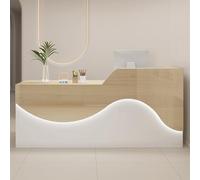 Scrivania per reception con cassetto chiudibile a chiave e deflettore a forma di L per una migliore esperienza del cliente in ambienti moderni in ufficio