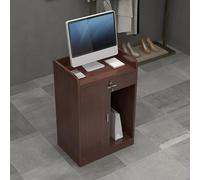 Scrivania per reception con cassetto chiudibile a chiave, tavolo negoziale per saloni di bellezza, sala da tè e caffetteria, 60 x 40 x 92 cm, elegante mobile da banco anteriore