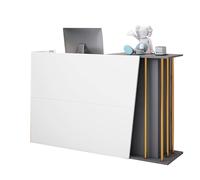 Scrivania per reception con cassetto portaoggetti semplice bancone per sale di vendita al dettaglio e reception 140 cm armadietto moderno da reception elegante mobili da reception per aziende