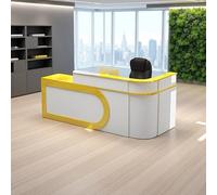 Scrivania Per Reception Con Fori Per La Gestione Dei Cavi, Mobiletto Portaoggetti Ideale E Vassoio Per Tastiera Per Ingresso Ufficio, Sala Conferenze E Showroom Commerciale(A,Left,160X60X100CM)