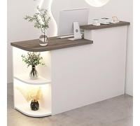Scrivania per reception con portaoggetti angolare, banco cassa della reception, cassetto con serratura per ufficio e vendita al dettaglio, tavolo da reception moderno per uno spazio di lavoro