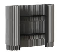 Scrivania per reception ecologica con anima in carta ripiano aperto resistente bancone anteriore per spazi commerciali e alberghieri, design moderno per luoghi di lavoro sostenibili