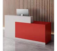 Scrivania per reception per ufficio e salone, elegante tavolo anteriore in legno dal design moderno per spazi commerciali, aree di accoglienza e mobili funzionali