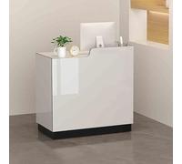 Scrivania per ricevimenti a forma di L con cassetti chiudibili, ideale per uffici, saloni, mercati, design salvaspazio per un'organizzazione efficiente e un'estetica moderna