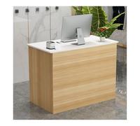 Scrivania per ricevimenti con cassetti bloccabili, piccolo bancone per aziende, negozi di abbigliamento, saloni di bellezza e hotel, top bianco, 100 cm, elegante e funzionale