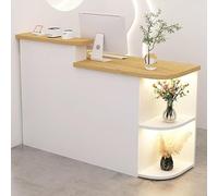 Scrivania per ricevimenti con ripiano angolare, cassetto bloccabile, tavolo da reception per check-out al dettaglio, bancone moderno per ufficio e lavoro