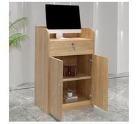 Scrivania per ricevimenti in legno con cassetto bloccabile Piccolo contatore di transazioni per cassieri Hostess Stand Office Podio Stand Retail Front Counter Reception Table