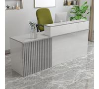 Scrivania per ricevimenti in legno con cassetto bloccabile, registratore di cassa, tavolo da ufficio per computer, tavolo moderno per ricevimenti e vendite