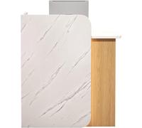 Scrivania per ricevimenti in pietra bianca, bancone spesso con cassetti chiudibili, mobili da ingresso per aziende al dettaglio, moderno Petit Bureau, elegante bancone per reception