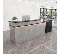 Scrivania per ricevimento a LED con cassetti con serratura, elegante supporto per ufficio e salone di bellezza, design moderno con caratteristiche illuminate
