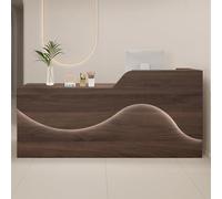 Scrivania per ricevimento a LED con cassetto bloccabile e deflettore a forma di L, elegante mobile da ufficio per una migliore esperienza del cliente, 100 cm