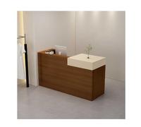 Scrivania per ricevimento con cassetti, in legno, per ingresso, clinica, istituto di bellezza, affari, 120 cm, lato destro