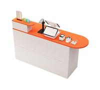 Scrivania per ufficio con cassetto chiudibile a chiave, bancone per ricevimenti, design aperto, in legno, scrivania vendite (arancione, 99,8 x 40 x 90 cm), soluzione moderna per mobili da ufficio