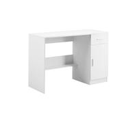 Scrivania Piccola con Cassetto-Duoku-per Camera da Letto-Tavolo da Studio Semplice in Legno per Disegnare-Leggere e Scrivere-Bianco