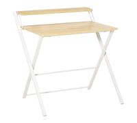 Scrivania Pieghevole 81,5x70x84 cm in Metallo e Truciolare Bianco