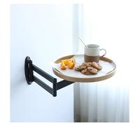 Scrivania Pieghevole a Parete, Tavolo Pieghevole Rotondo Regolabile da 3,5" di Spessore con Supporto Retrattile, salvaspazio, Multifunzionale, per casa e Ufficio